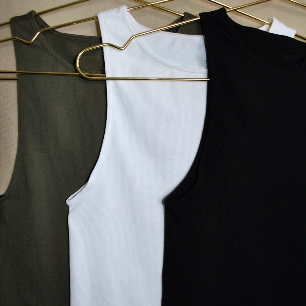 White Ribbed Tank Top - Picture 2 of 2